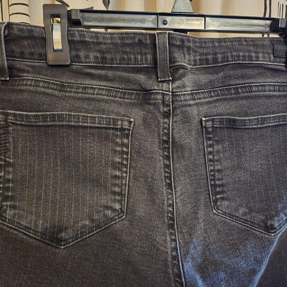 Paige Steele Pinstripe Skinny Jeans - Faded Black Striped - Picture 5 of 9